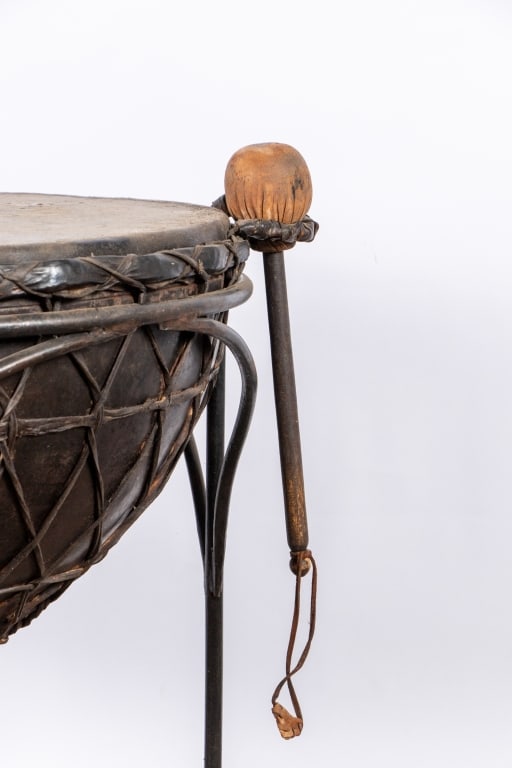 VINTAGE NAGARA DRUM COCKTAIL TABLE - 3