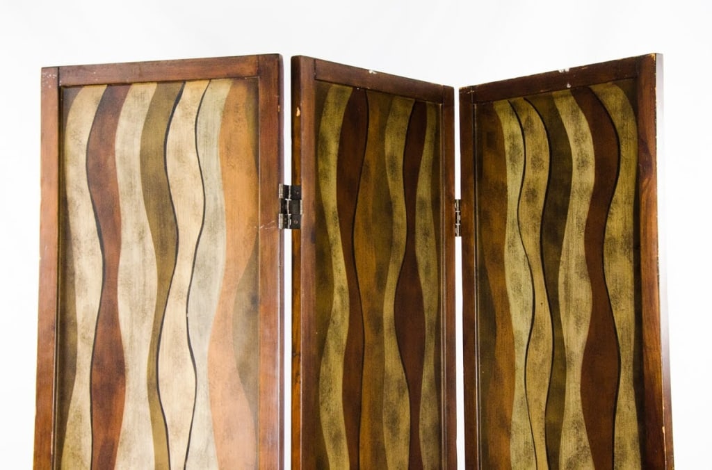 MID-CENTURY HAND-PAINTED ROOM DIVIDER - 2