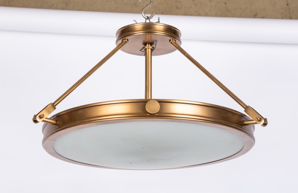 HINKLEY FROSTED GLASS CHANDELIER - 2