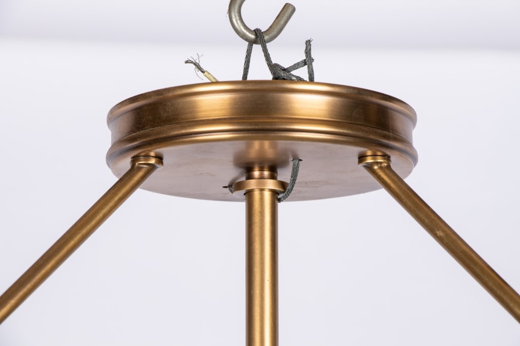 HINKLEY FROSTED GLASS CHANDELIER - 3