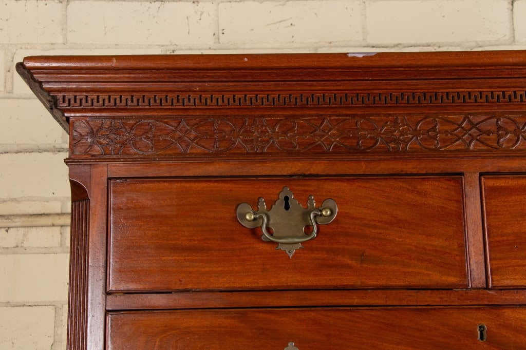20TH C. GEORGIAN STYLE CHEST ON CHEST TALLBOY DRESSER - 5