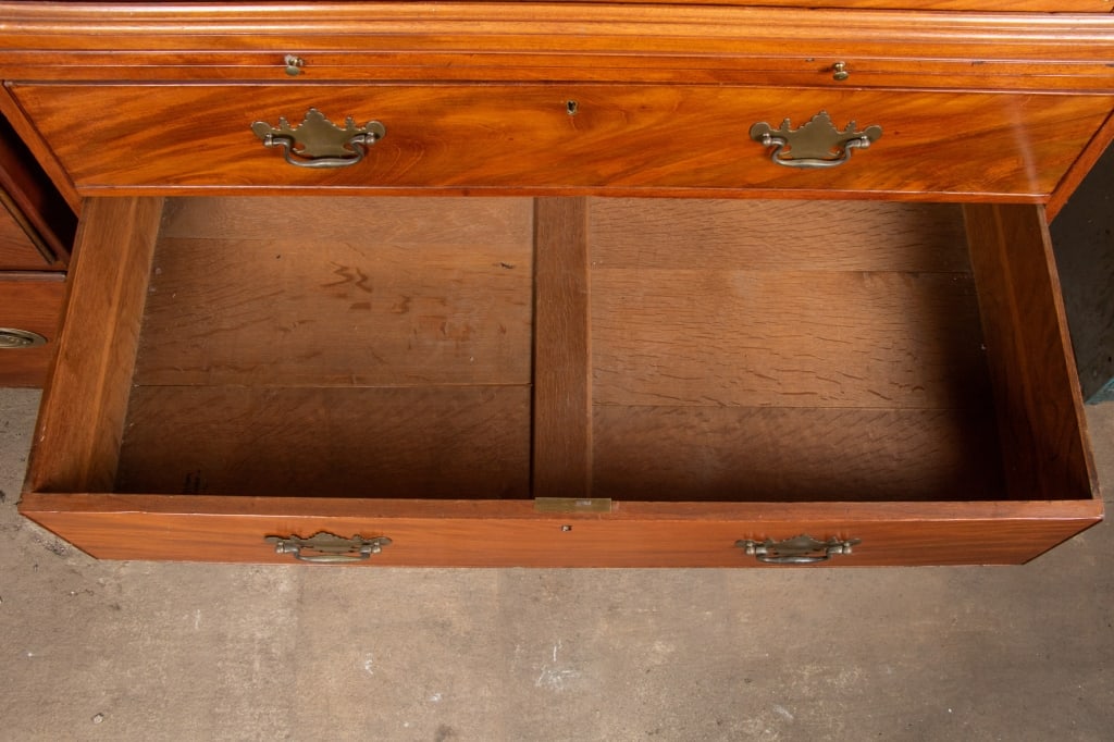 20TH C. GEORGIAN STYLE CHEST ON CHEST TALLBOY DRESSER - 8