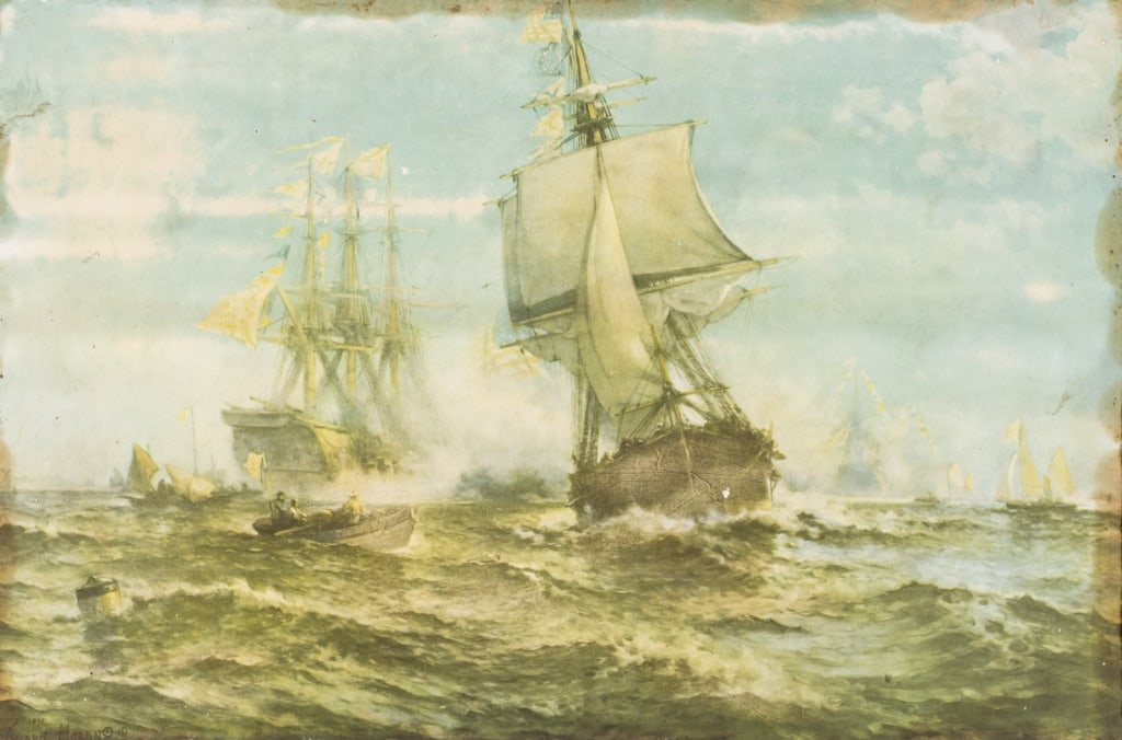 EARLY 20TH C. ARTS & CRAFTS MARITIME PRINT - 3