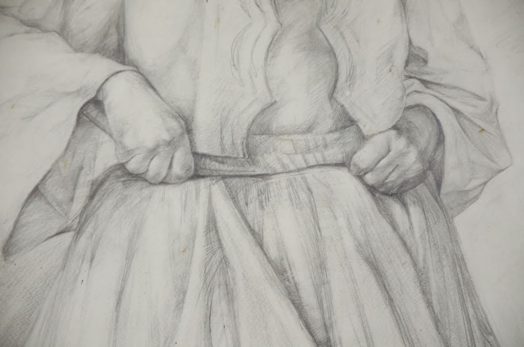 2 LARGE PENCIL PORTRAITS BY AGIM ZAJMI - 12