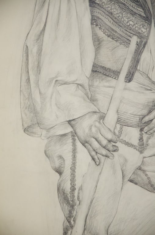 2 LARGE PENCIL PORTRAITS BY AGIM ZAJMI - 5
