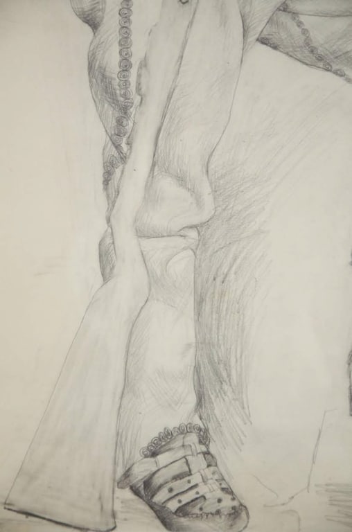 2 LARGE PENCIL PORTRAITS BY AGIM ZAJMI - 6