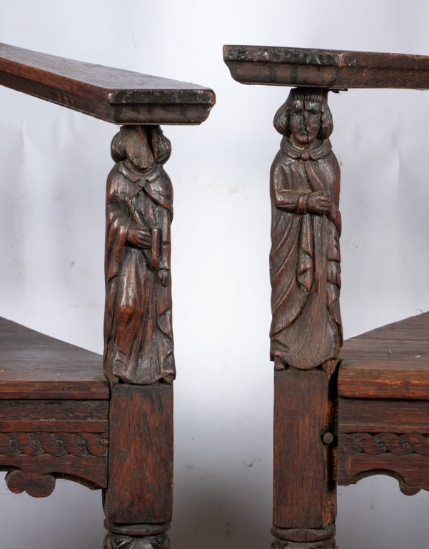 PAIR OF RENAISSANCE REVIVAL CARVED ARMCHAIRS - 5