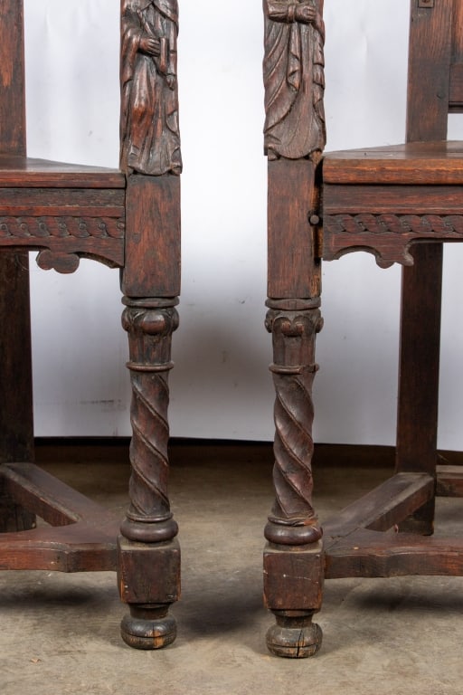 PAIR OF RENAISSANCE REVIVAL CARVED ARMCHAIRS - 7