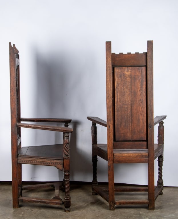 PAIR OF RENAISSANCE REVIVAL CARVED ARMCHAIRS - 8