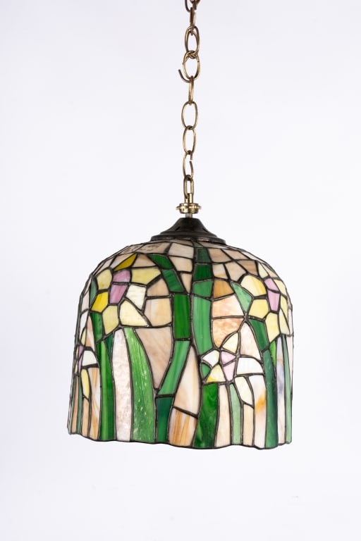 TIFFANY STYLE FLORAL PENDANT LIGHT - 2