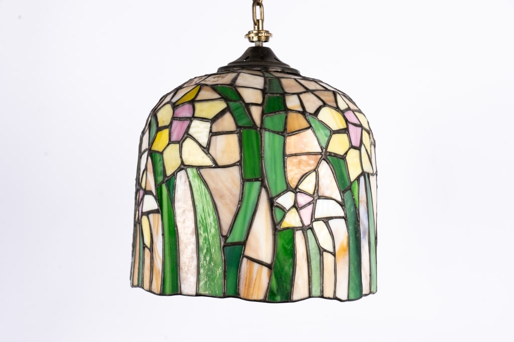 TIFFANY STYLE FLORAL PENDANT LIGHT - 3