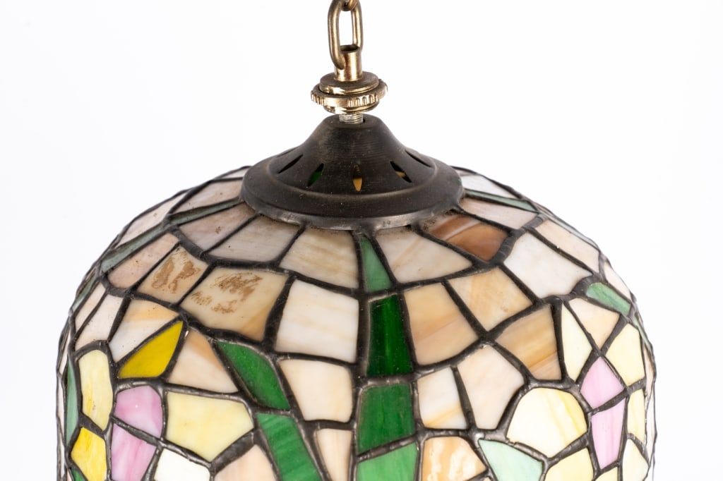 TIFFANY STYLE FLORAL PENDANT LIGHT - 6