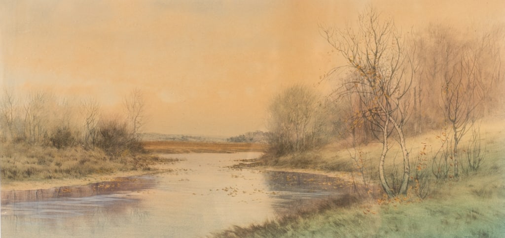 GEORGE HOWELL GAY, LANDSCAPE, WATERCOLOR ON PAPER - 4