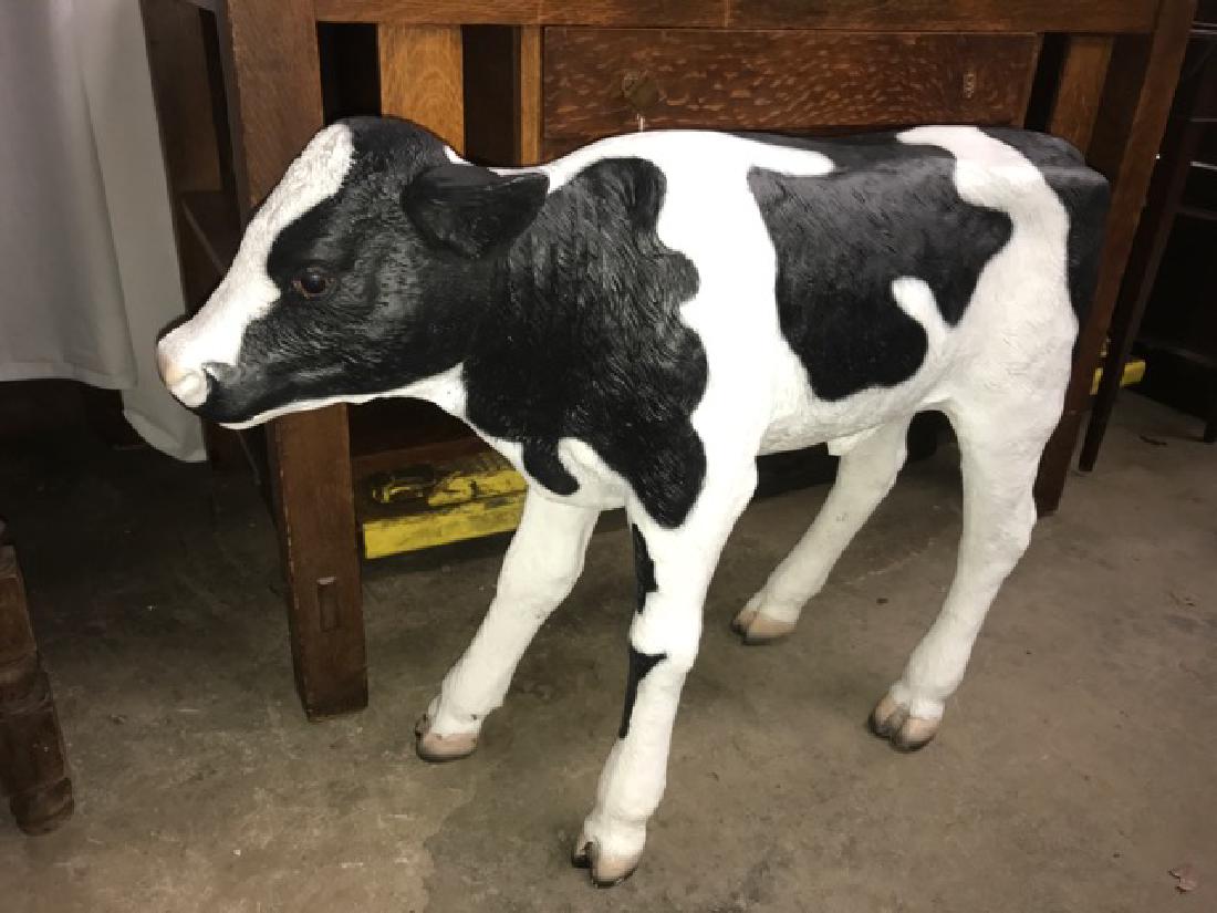 Fine quality fiberglass new born cow: Fine quality fiberglass new born cow 26"h x 33"long
