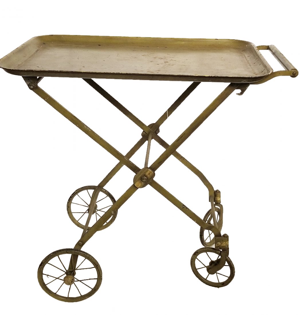 Vintage Brass Industrial Cart (1 of 4)