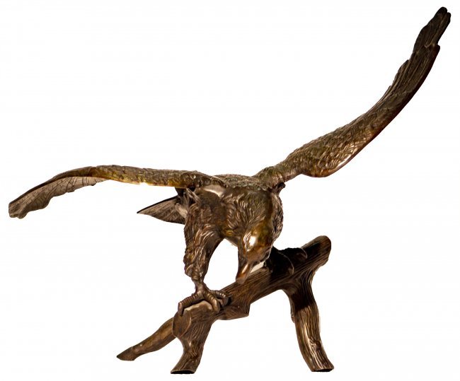 Ca. 1900 large bronze eagle ready to take flight (1 of 6)
