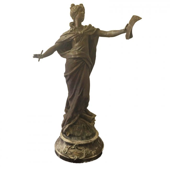 19th C. Louis Moureau statue of woman (1 of 8)