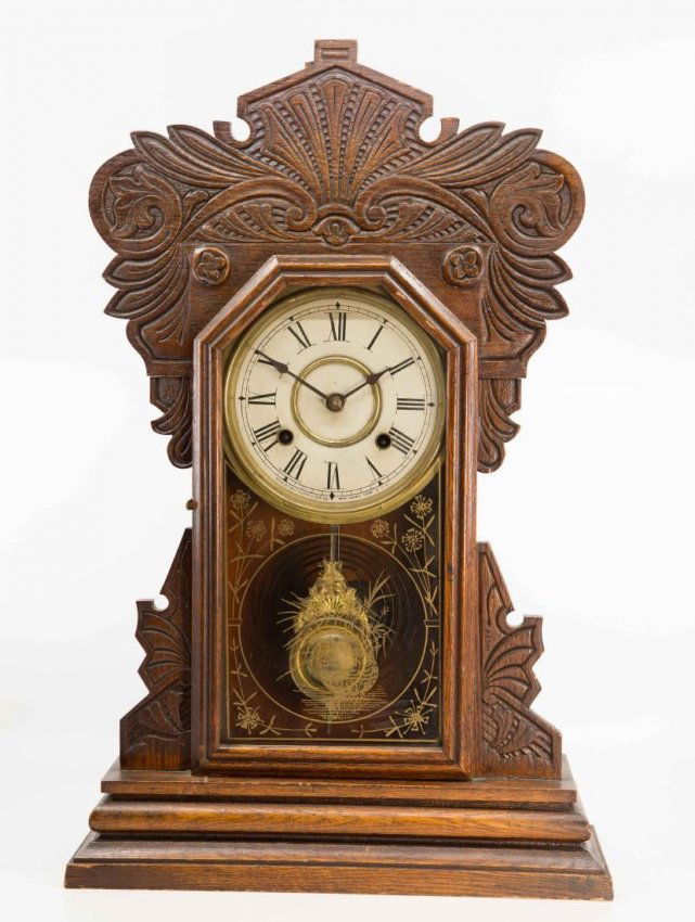 Oak New Haven Mantel Clock ca. 1890 (1 of 6)