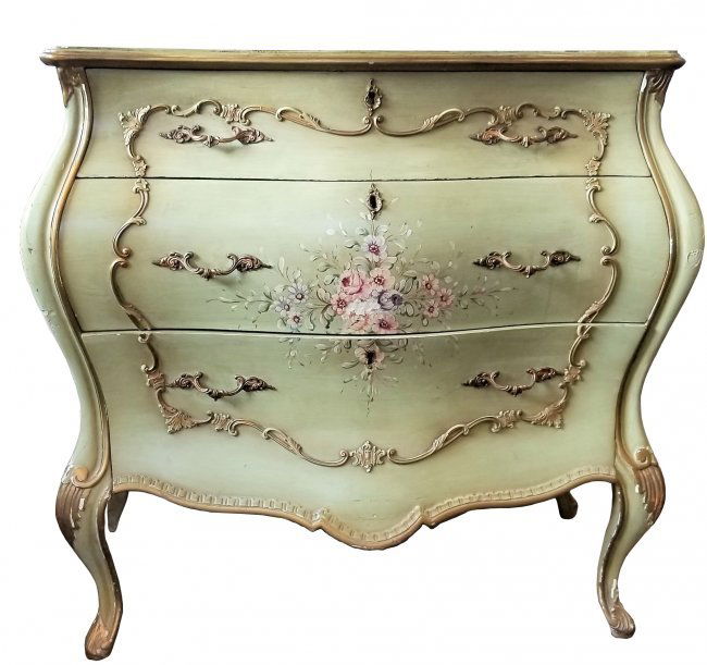 1930's French style paint decorated commode (1 of 7)