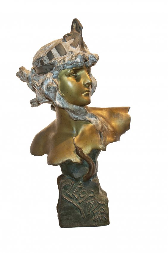 Late 19th Century  white metal bust of Cleopatra (1 of 4)