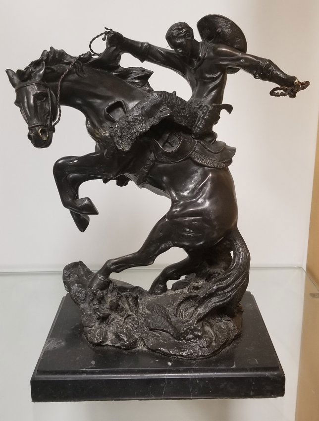 Early 20th C. Remington style Bronze of bucking horse (1 of 11)