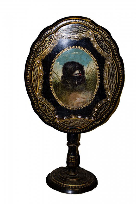 1860 Papier- mache paint and decorated tilt top table (1 of 6)