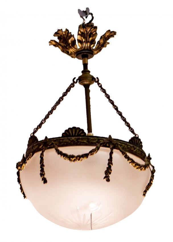 19th C. Bronze and cut glass Chandelier (1 of 3)