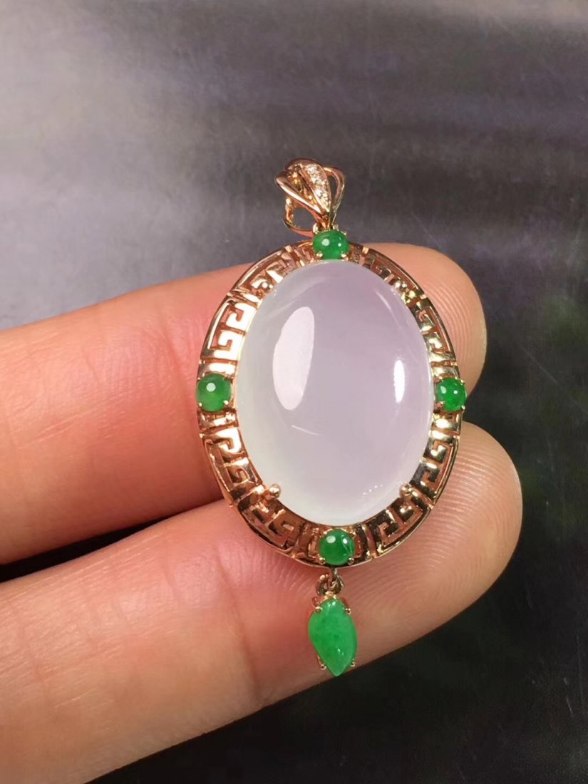 Icy  Emerald Violet Jadeite Jade Pendant Grade A (1 of 9)