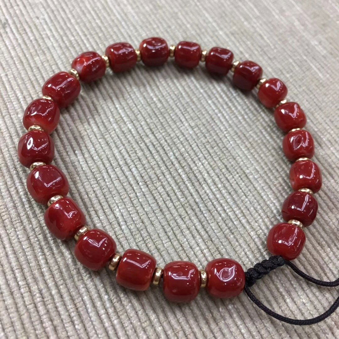 Natural coral bangle bracelet (1 of 6)