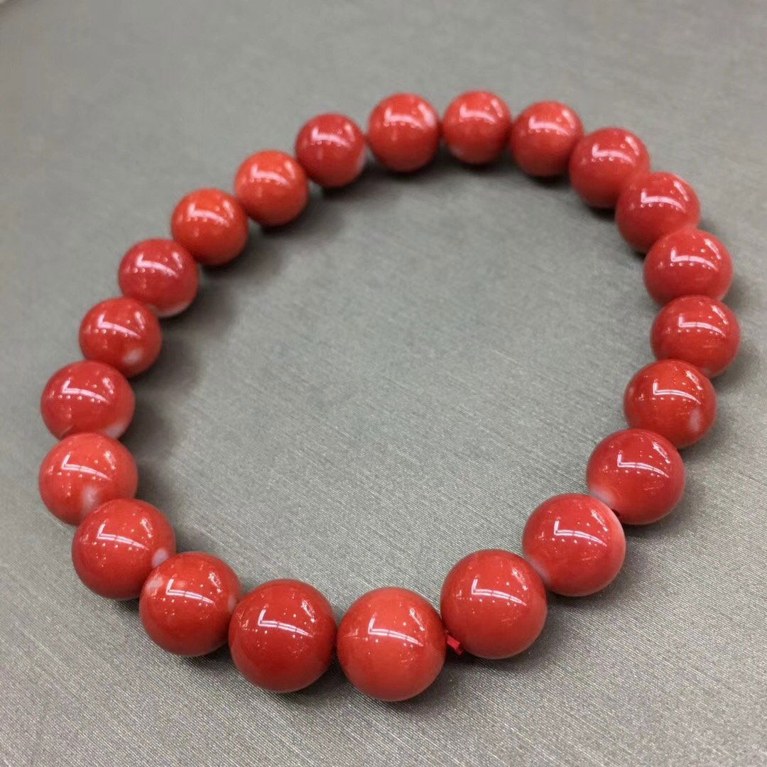 8.2mm Natural coral bangle bracelet (1 of 6)