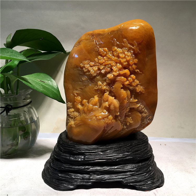 Natural Shoushan stone Carving Landscape Statue (1 of 7)