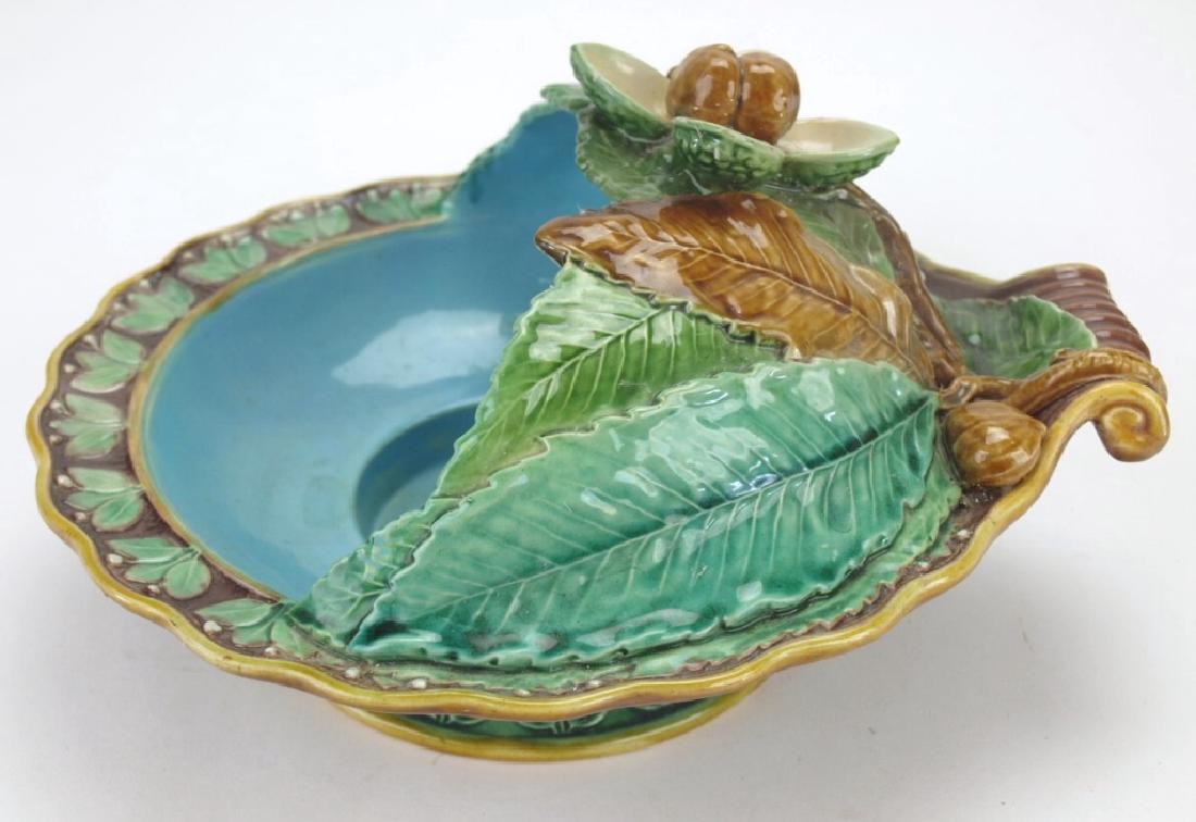 Minton Majolica chestnut server, shape no. 694, 9 1/2", (1 of 1)