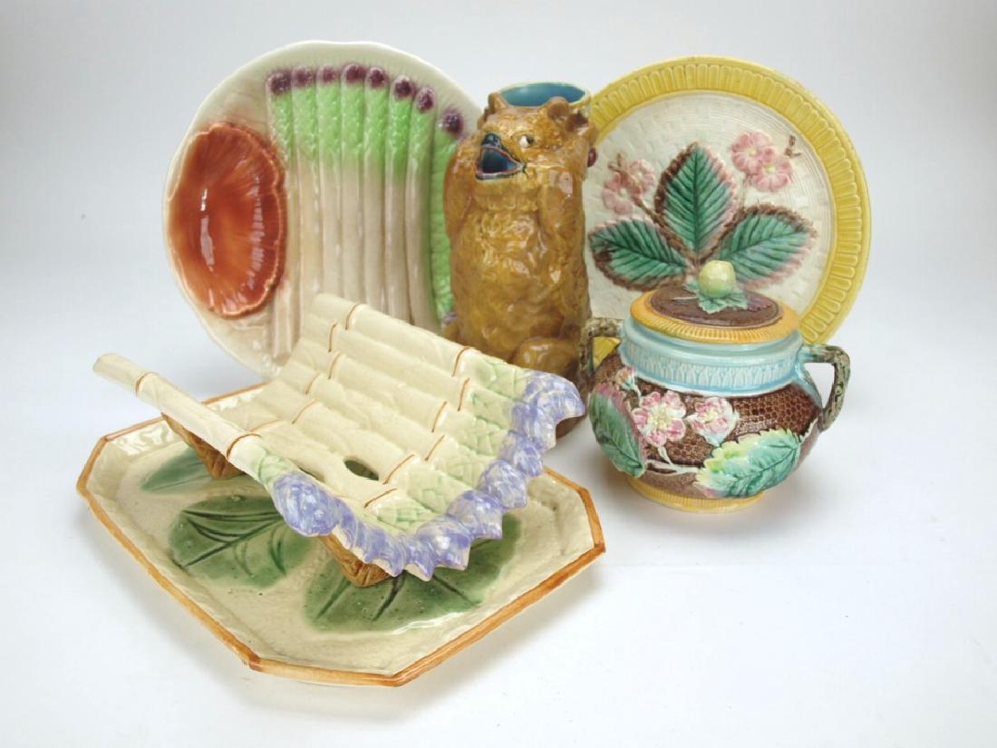 Majoilica group of 5 items: aparagus server, Holdcraft (1 of 1)