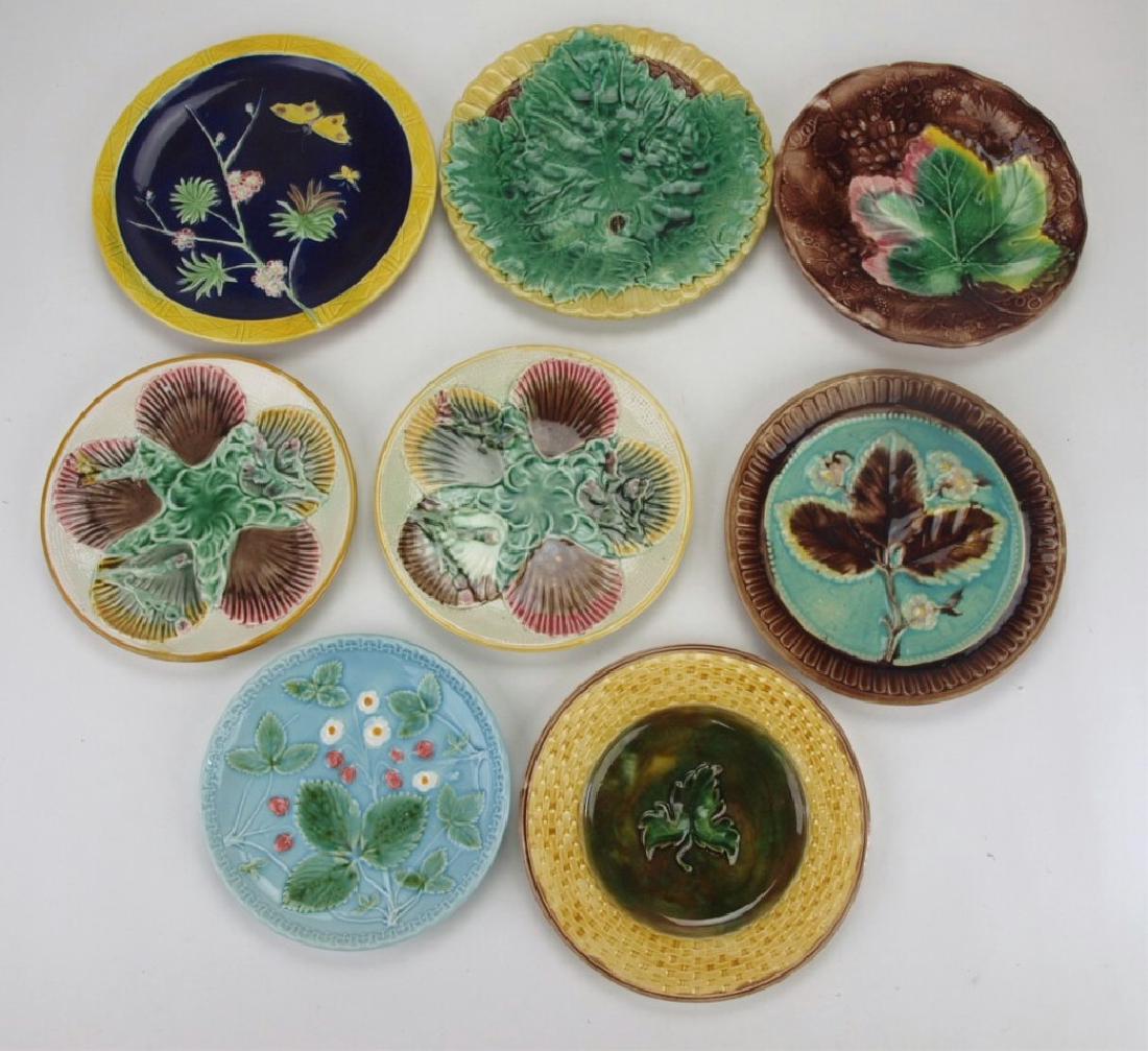 Majolica lot of 8 plates, various conditions (1 of 1)
