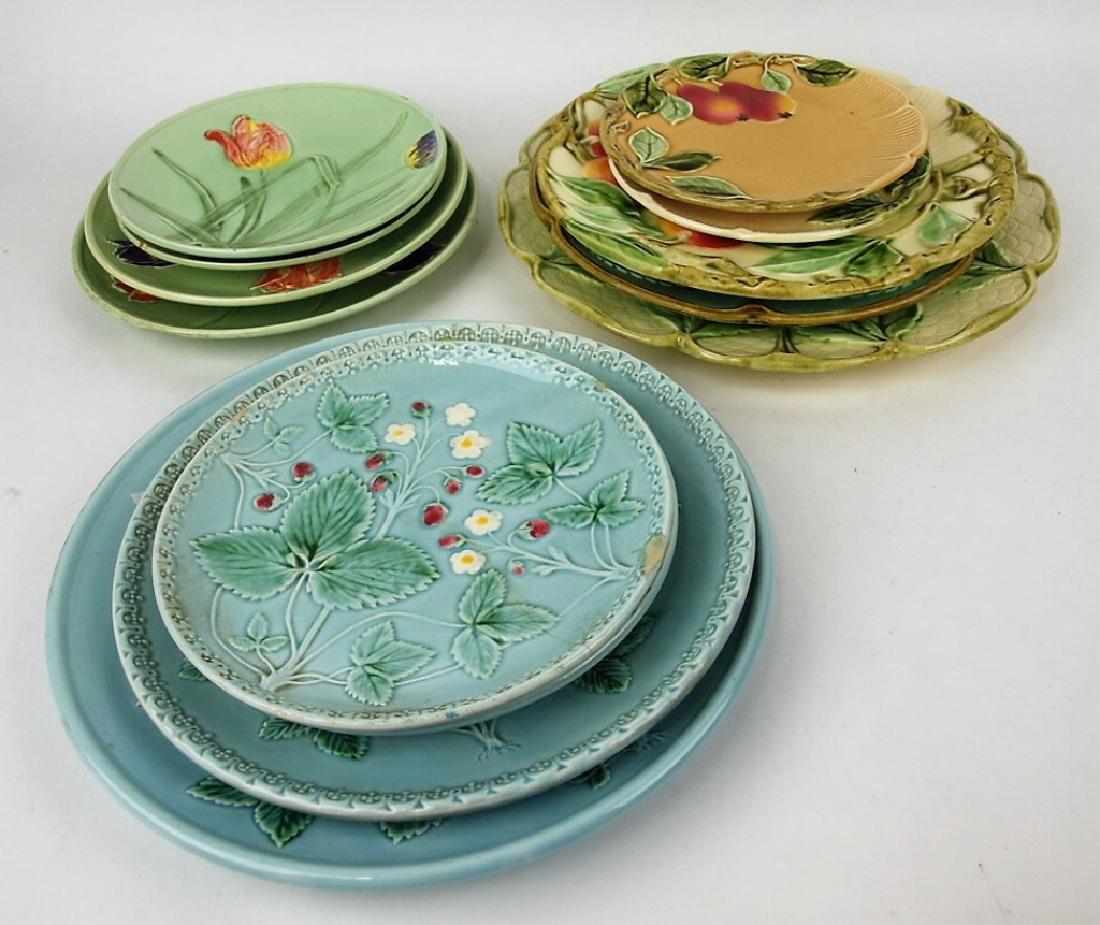 Majolica lot of 3 partial dessert sets, 13 pieces, (1 of 1)