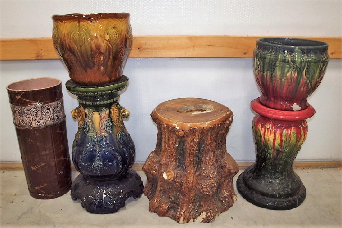 Majolica lot of mixeditems: umbrella stand, 2 (1 of 1)