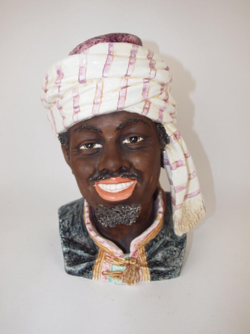 Majolica RARE large Blackmoor humidor, 11",: Majolica RARE large Blackmoor humidor, 11", porfessional rim repair porfessional rim repair