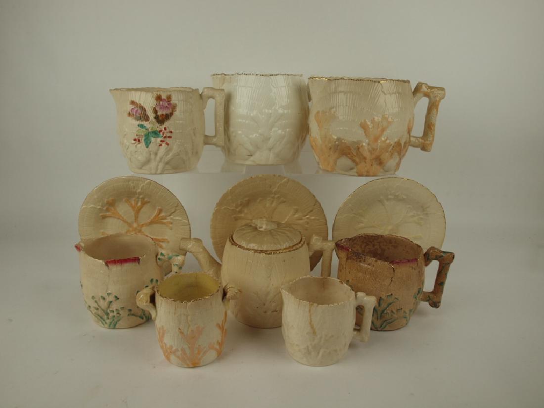 Etruscan Majolica shell & seaweed albino lot of 11 (1 of 1)
