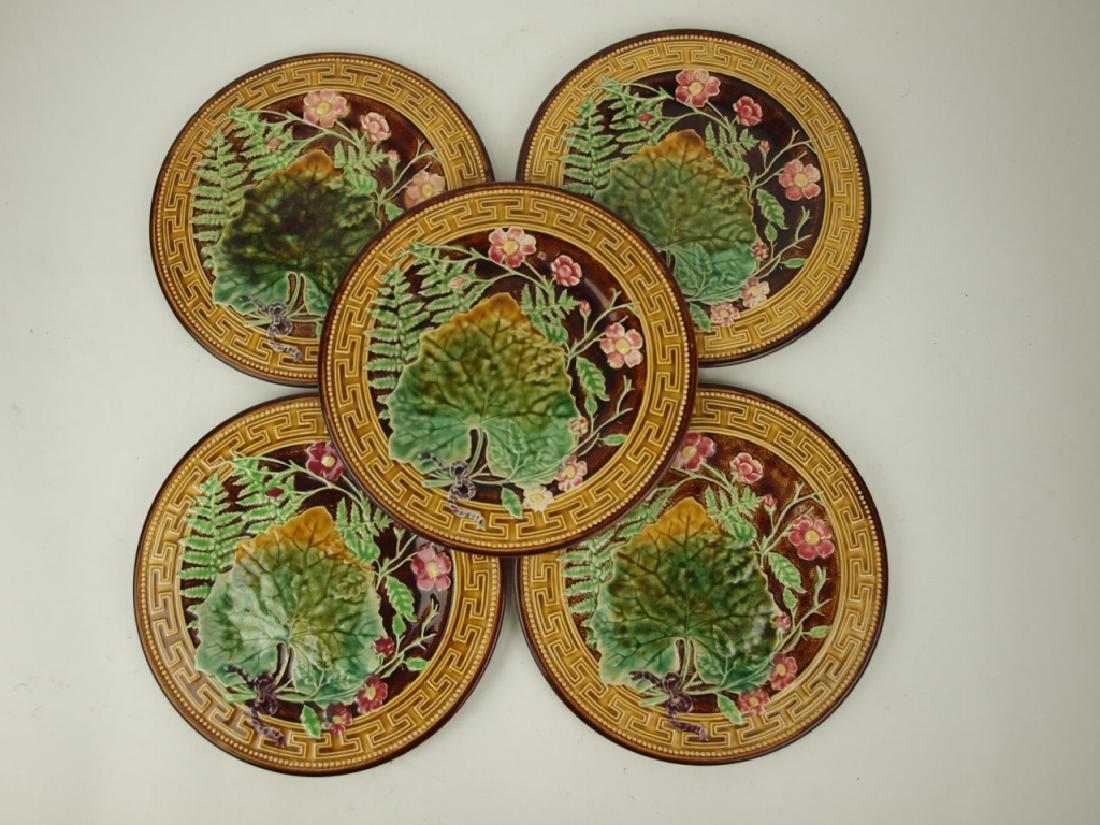 Choisy le Roi Majolica set of 5-8 3/4" leaf, floral, & (1 of 1)