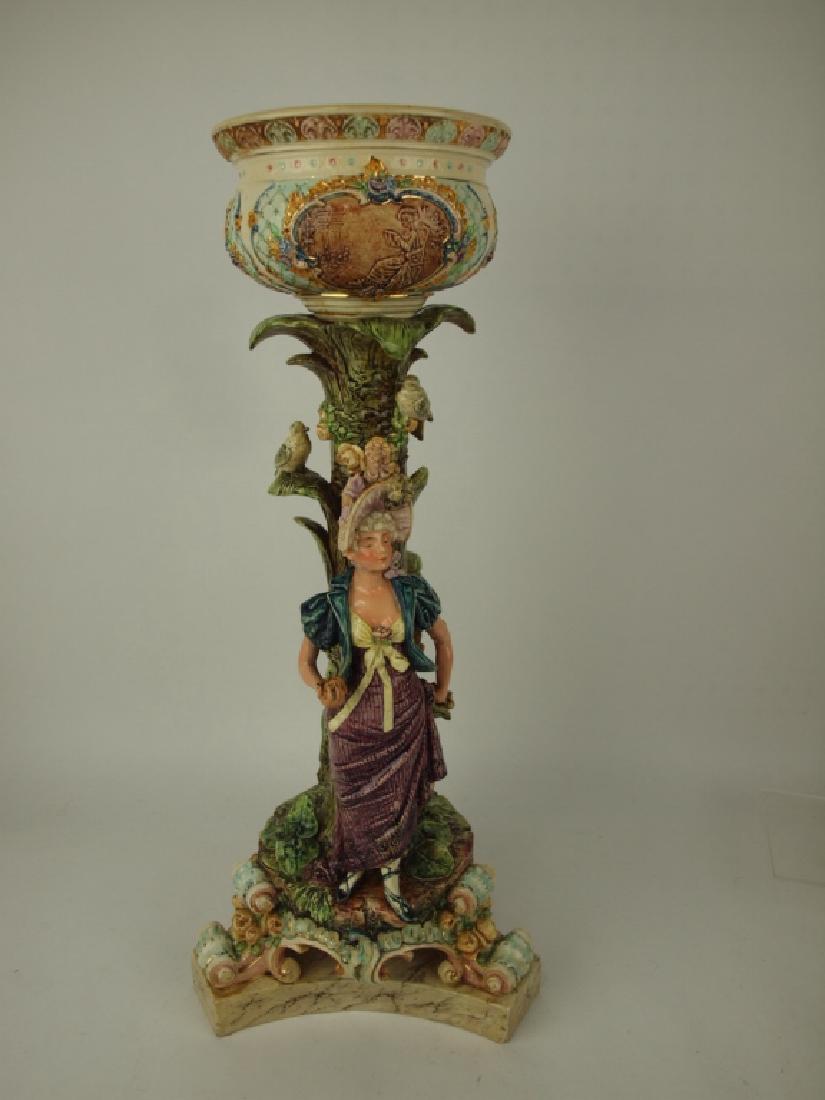 Majolica large Continental figural jardiniere with (1 of 1)
