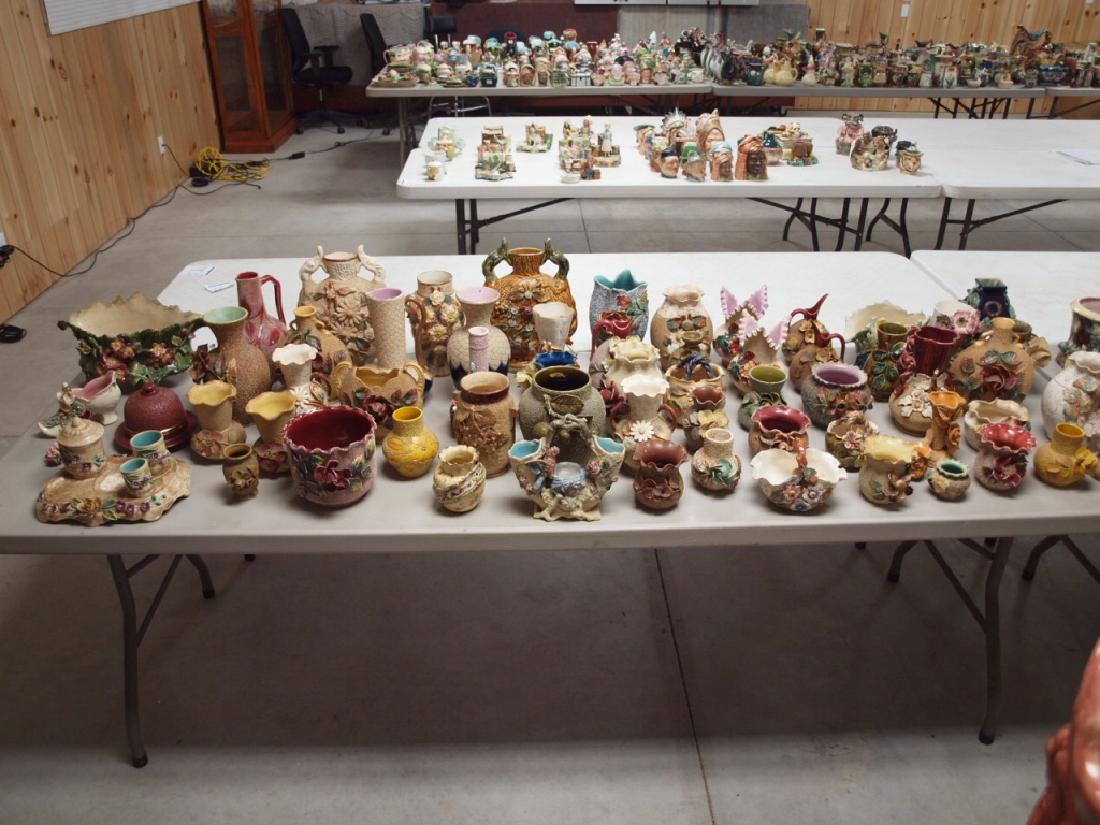 Sand Majolica lot of 62 assorted vases, planters, & (1 of 5)
