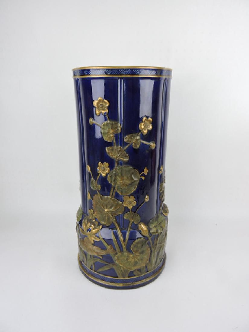 George Jones cobalt majolica umbrella stand (1 of 2)
