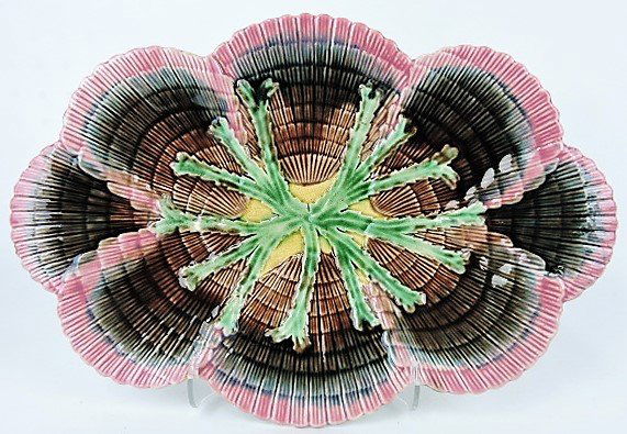 Etruscan Majolica shell & seaweed platter, 14", (1 of 1)