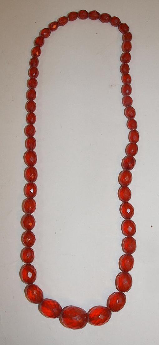 Amber graduated beaded necklace, 13" (1 of 1)