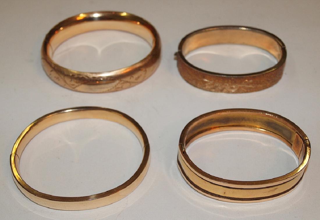 Victorian gold filled lot of 4 hinged bracelets (1 of 1)