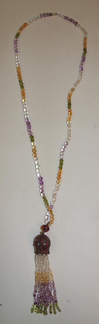 1920's flapper necklace with real gemstones: amethyst, (1 of 1)