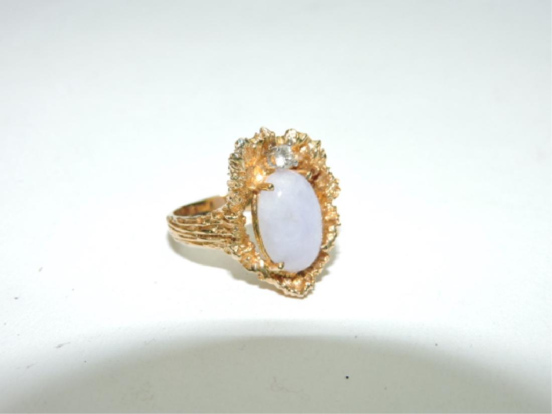 14k yg ladies ring with light violet colored stone and (1 of 2)