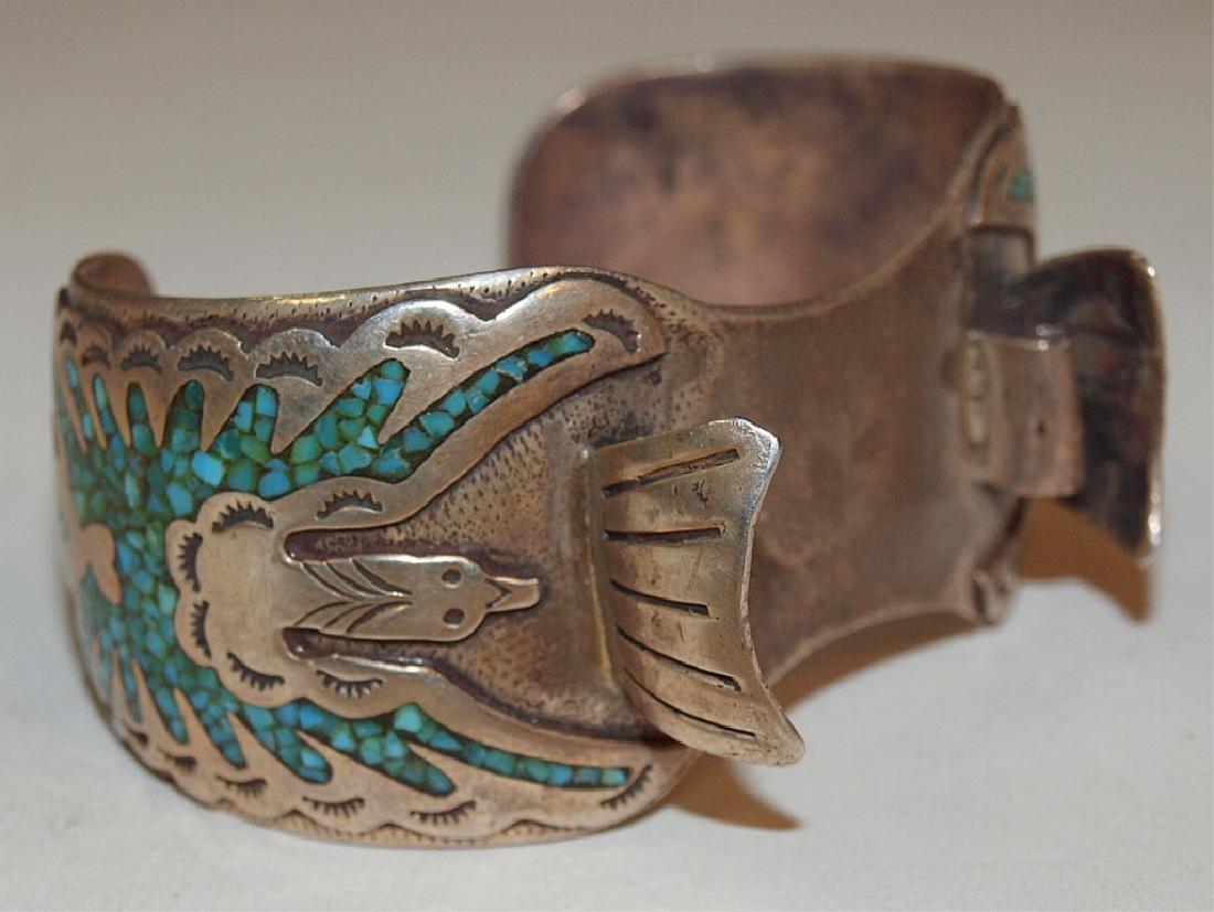 Native American sterling and turquoise cuff watch (1 of 1)