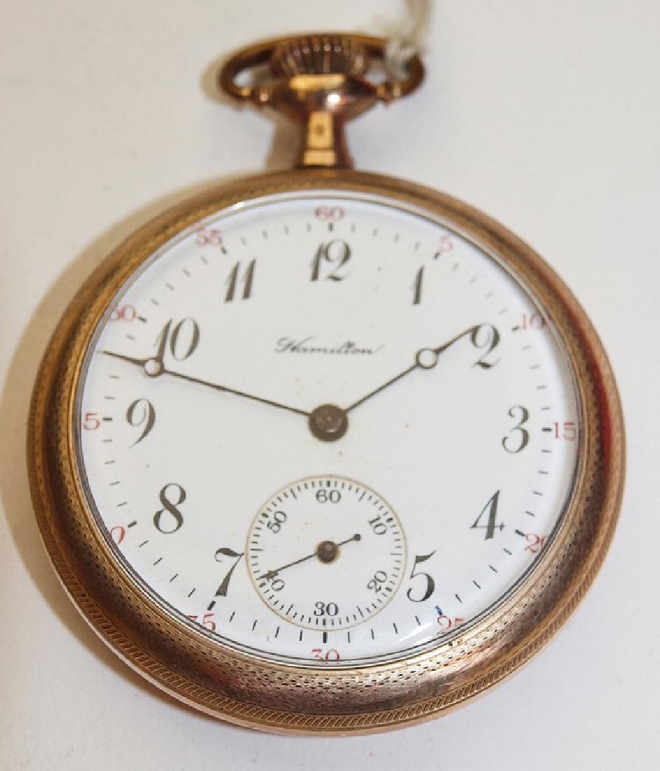 Hamilton #974, 17j, o.f., 16s pocket watch, runs (1 of 2)