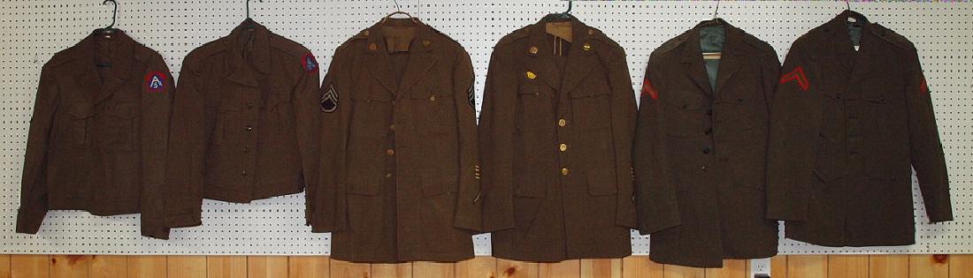 WWI era lot of 6 US military uniforms (1 of 3)